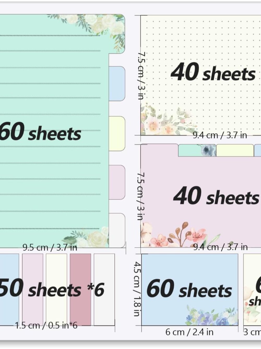 Sticky Notes Set Sticky Notes Tabs Divider Sticky Notes Planner Sticky Notes Sti - Picture 2 of 7